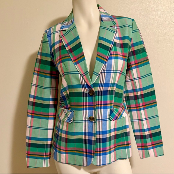 NWOT….1901 Green and Blue Plaid Blazer Tailored Fit, size: 0 - Picture 2 of 10